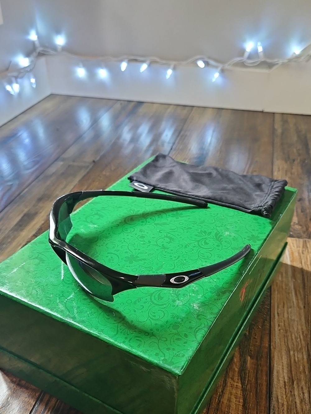 Oakley Black Wrap Sunglasses with Soft Pouch